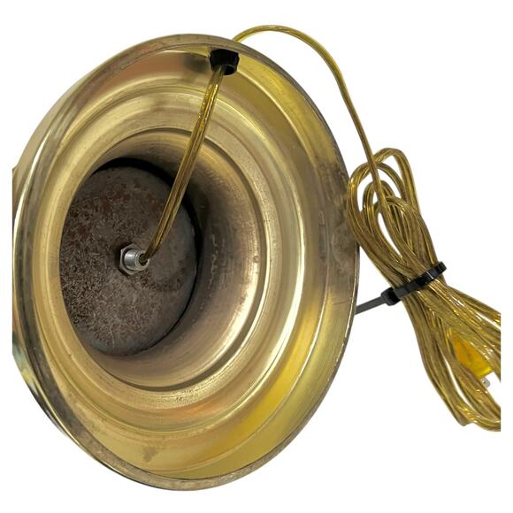 Vintage Gold Brass and Dark Green Table Lamp Neoclassical Column Cylindrical 30” - Picture 14 of 14